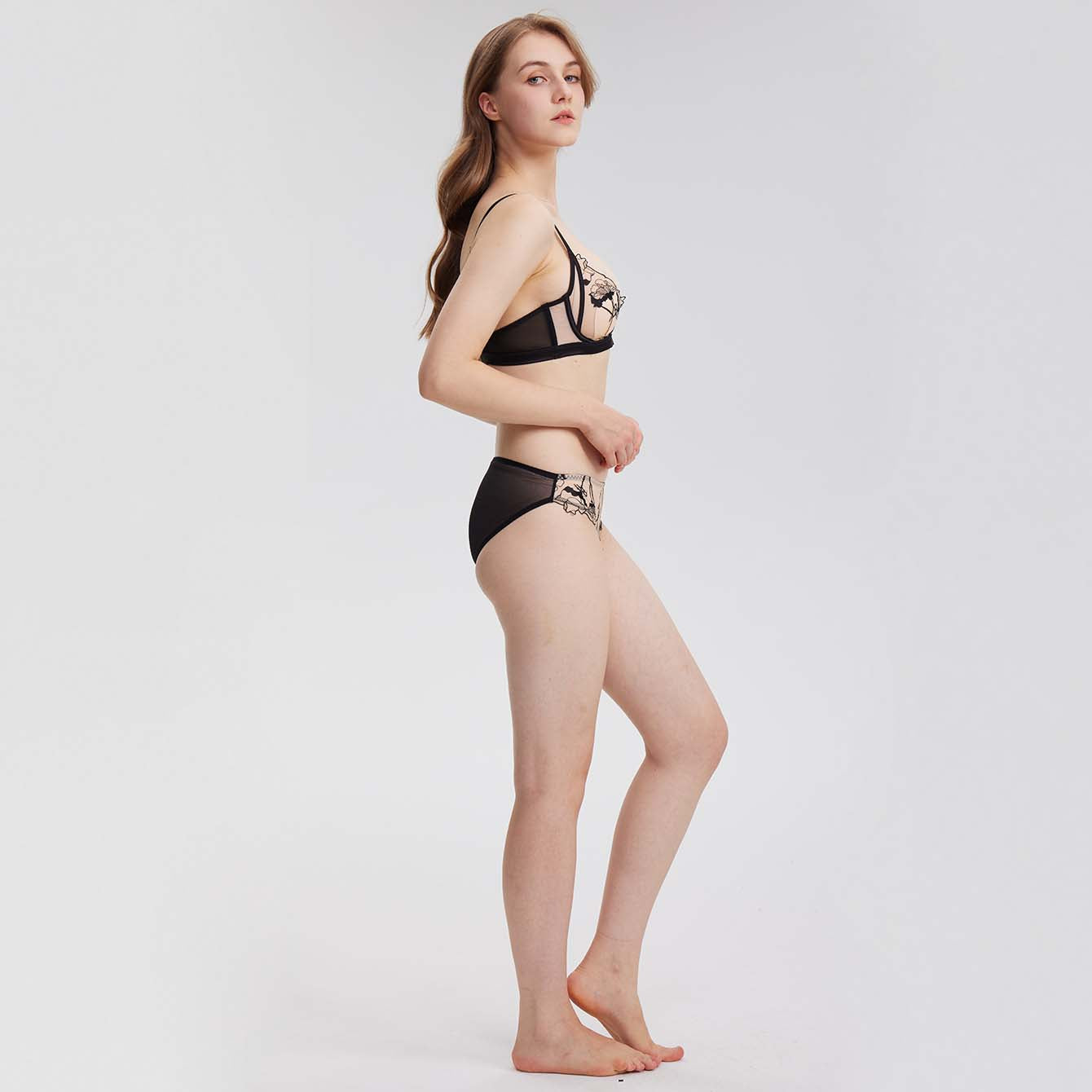 Sexy Mesh Embroidered Panty - Rosey Isle