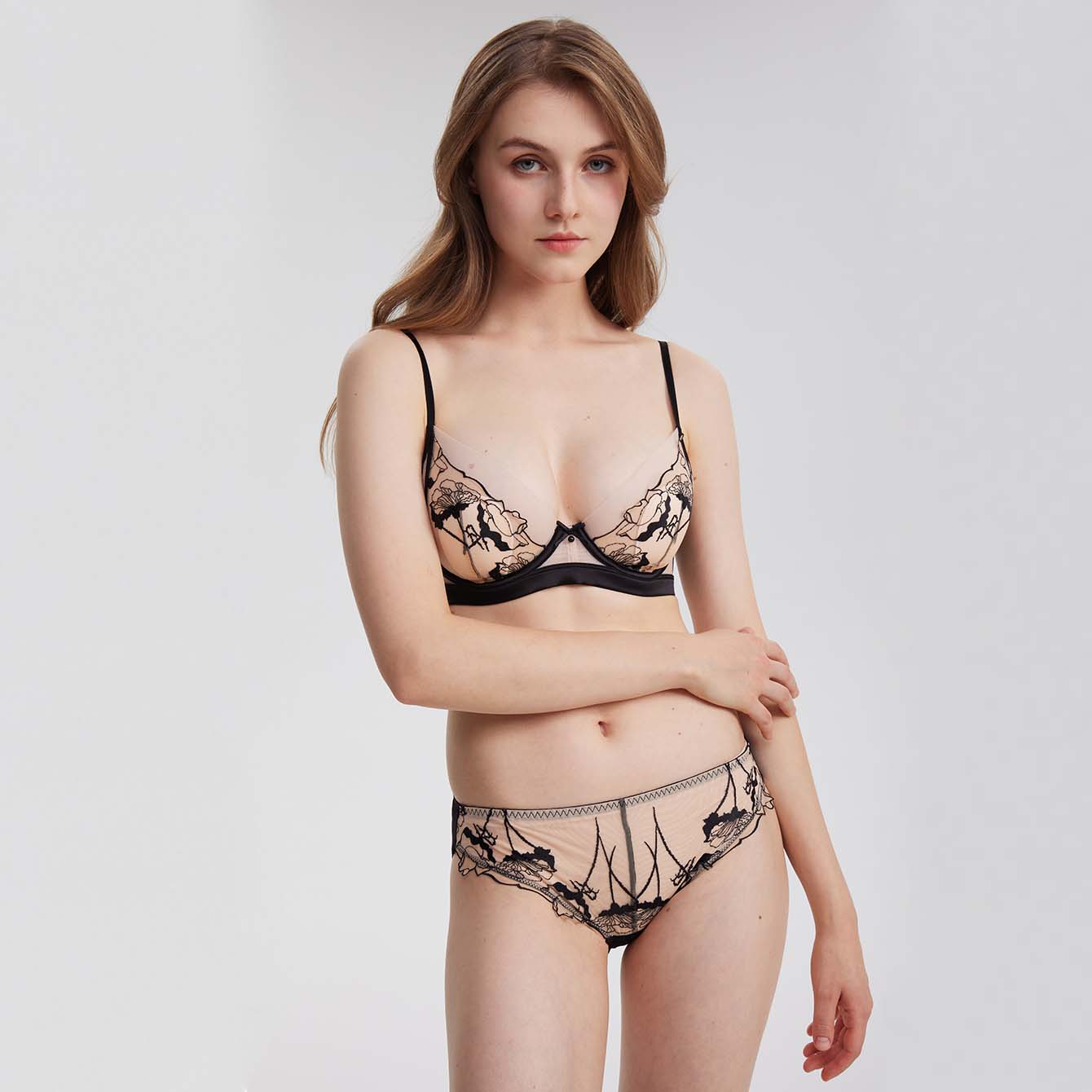 Sexy Mesh Embroidered Panty - Rosey Isle