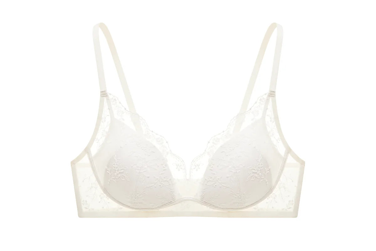Exquisite Floral Lace Bralette in Off-White - Rosey Isle