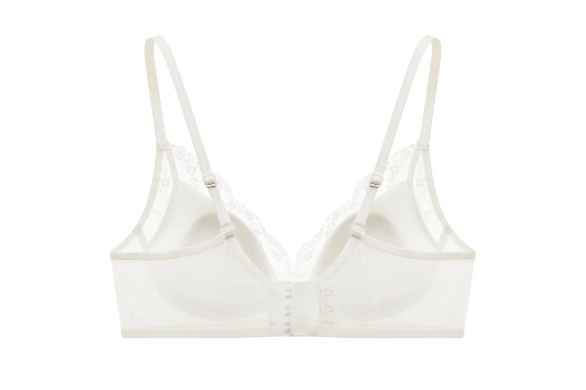 Exquisite Floral Lace Bralette in Off-White - Rosey Isle