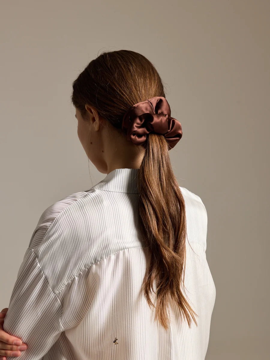 Elegant Silk Satin Scrunchies Trio - Rosey Isle