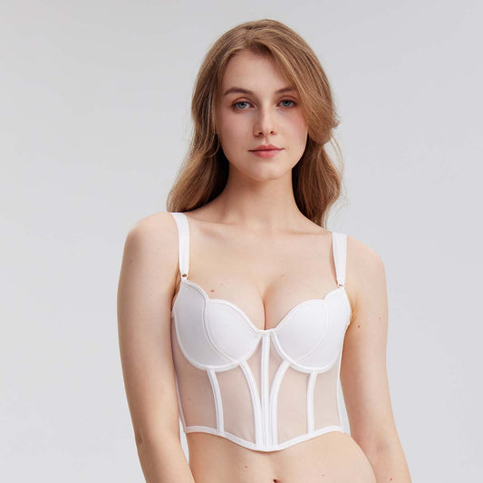 Longline Boning Corset Bra - Rosey Isle