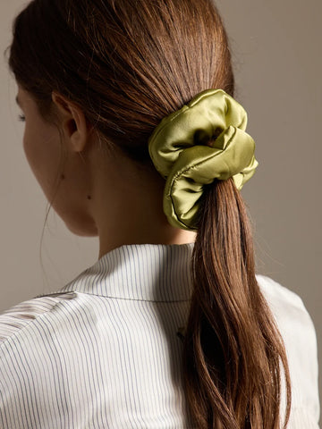 Elegant Silk Satin Scrunchies Trio - Rosey Isle