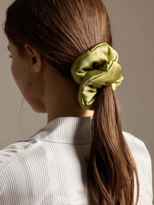 Elegant Silk Satin Scrunchies Trio - Rosey Isle