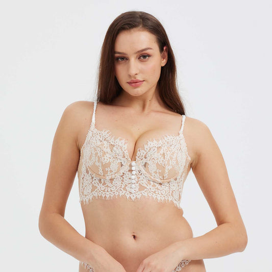 Eyelash Lace Cotton Padded Bra - Rosey Isle