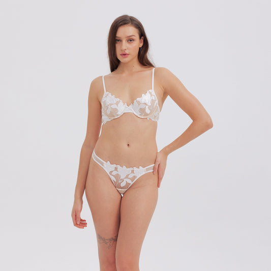 Lily Lace Silk Thong - Rosey Isle