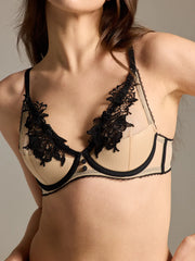 Exquisite Lace Lingerie Bra with Elegant Black Accents