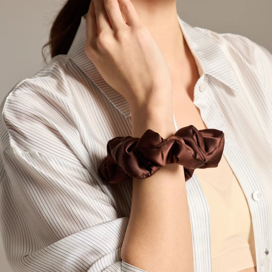 Elegant Silk Satin Scrunchies Trio - Rosey Isle