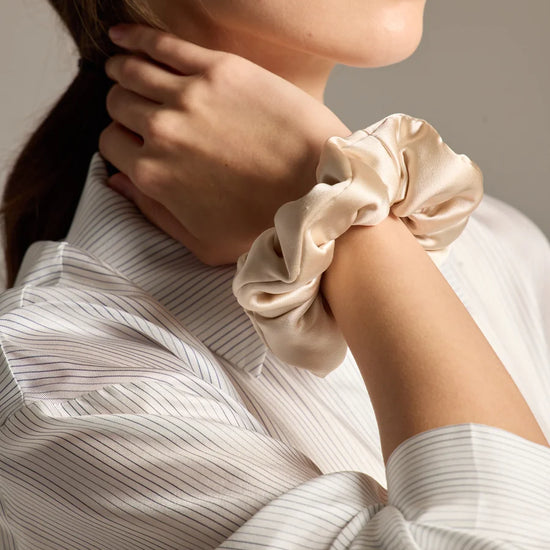Elegant Silk Satin Scrunchies Trio - Rosey Isle