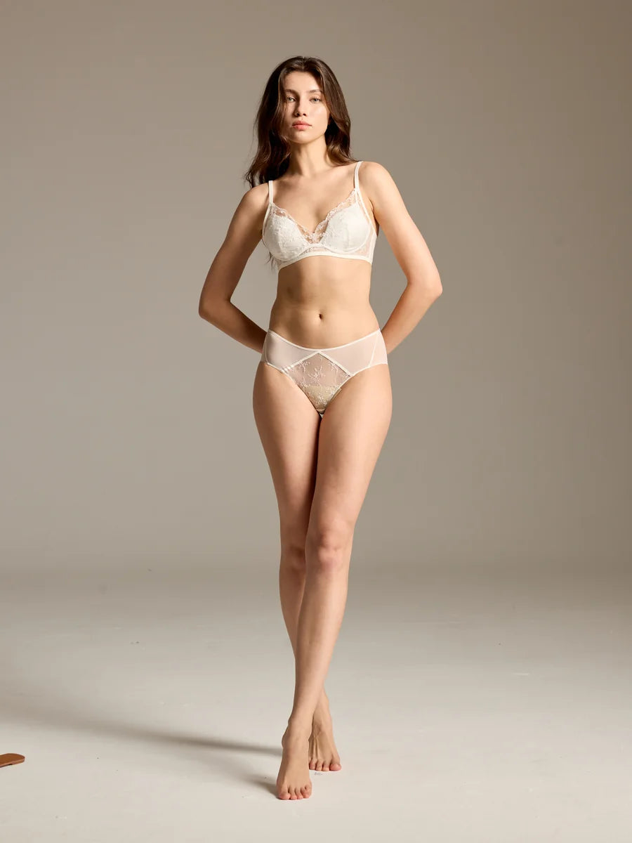 Exquisite Lace-Trimmed Sheer Panties: Elegance Redefined - Rosey Isle