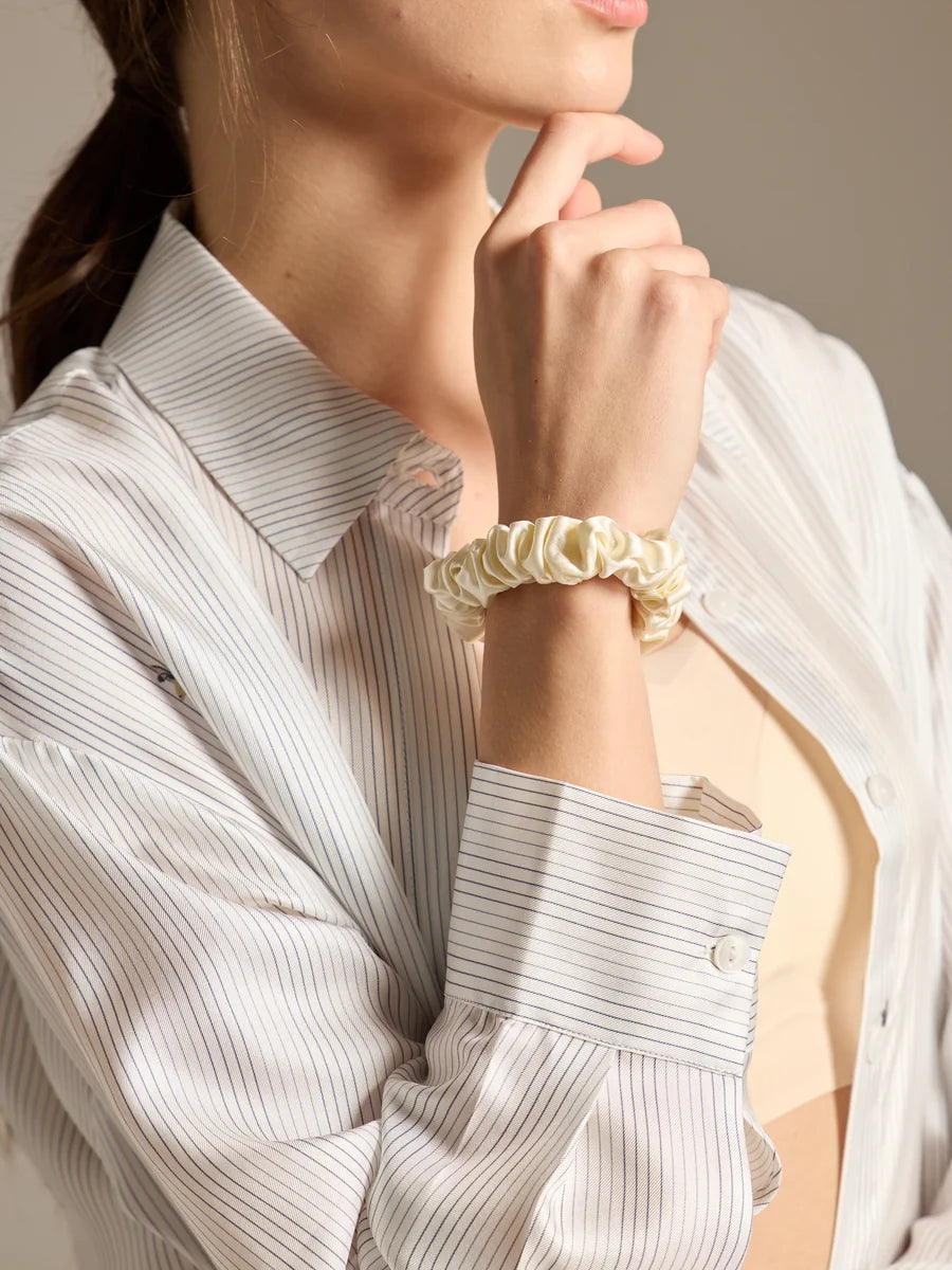 Luxurious Satin & Silk Scrunchie - Timeless Elegance - Rosey Isle