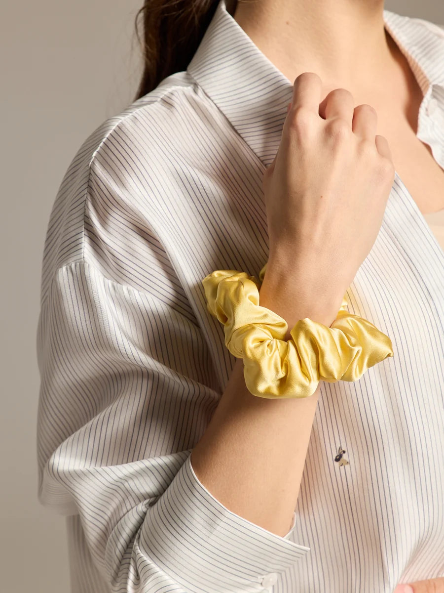 Elegant Silk Satin Scrunchies Trio - Rosey Isle