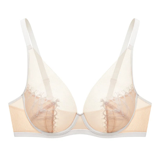 Exquisite Elegance: The Beige Lace Underwire Bra - Rosey Isle