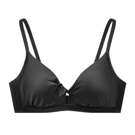 Elevate Elegance: The Black Satin Triangle Bralette - Rosey Isle