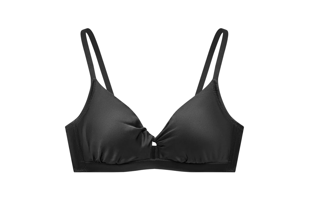 Elevate Elegance: The Black Satin Triangle Bralette - Rosey Isle