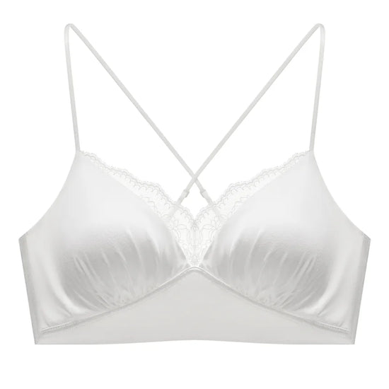 Elegance Personified: The Satin & Lace Bralette - Rosey Isle