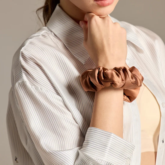 Elegant Silk Satin Scrunchies Trio - Rosey Isle