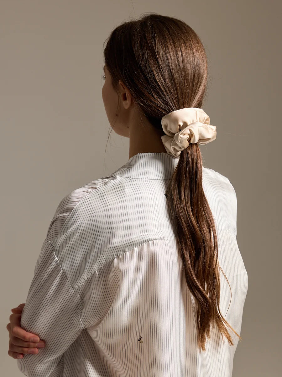 Elegant Silk Satin Scrunchies Trio - Rosey Isle