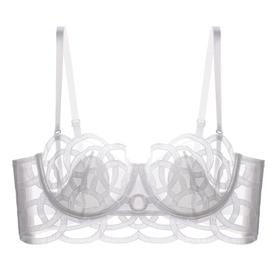Embroidered Mesh Push-Up Bra - Rosey Isle