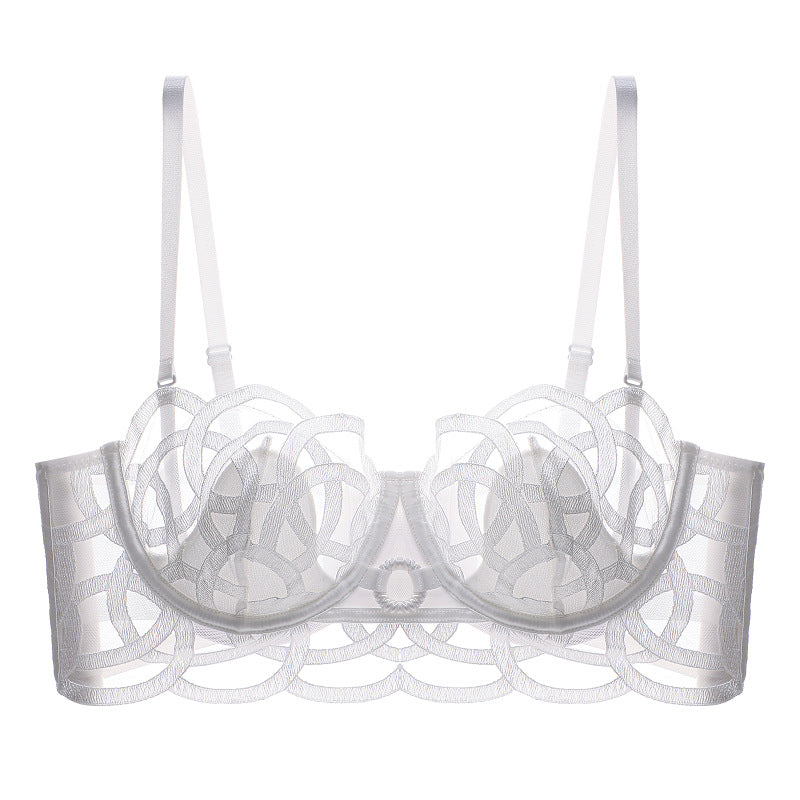 Embroidered Mesh Push-Up Bra - Rosey Isle