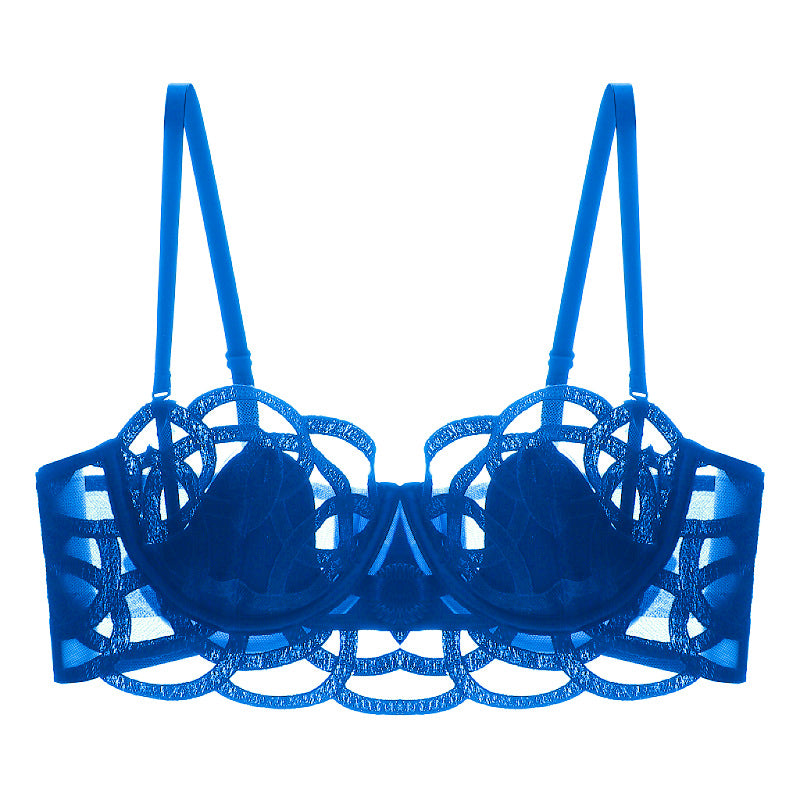 Embroidered Mesh Push-Up Bra - Rosey Isle