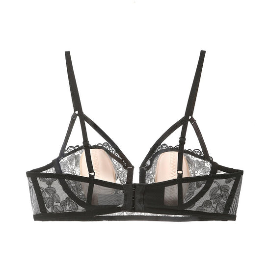 Floral Lace 1/2 Cups Bra - Rosey Isle