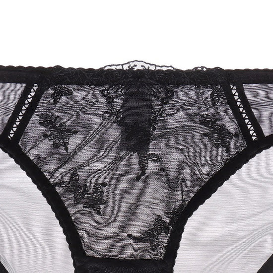 Sheer Embroidered Lace Panty - Rosey Isle