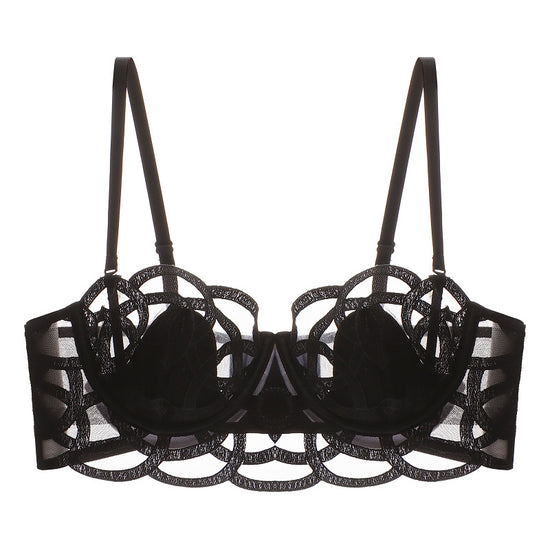 Embroidered Mesh Push-Up Bra - Rosey Isle