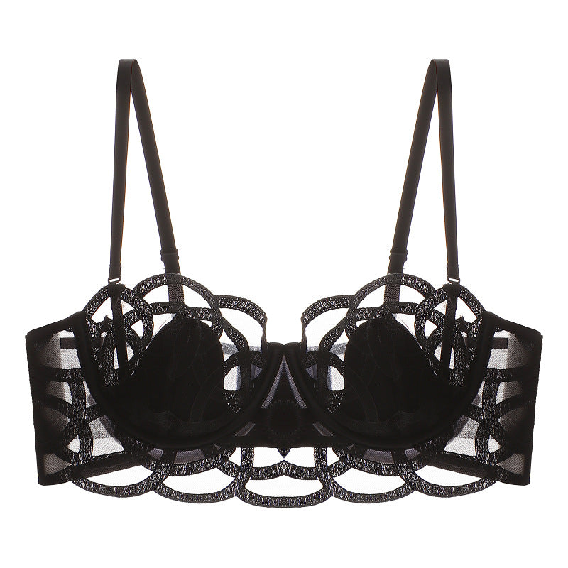 Embroidered Mesh Push-Up Bra - Rosey Isle