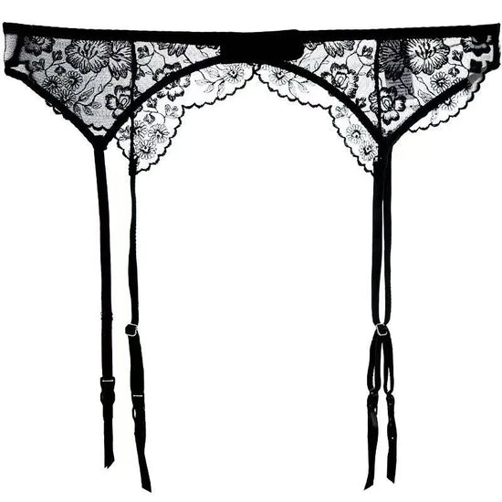 Exquisite Black Lace Garter Belt - Elegance Redefined - Rosey Isle