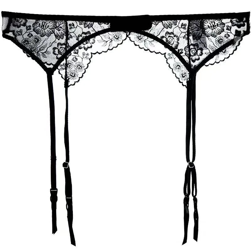 Exquisite Black Lace Garter Belt - Elegance Redefined - Rosey Isle